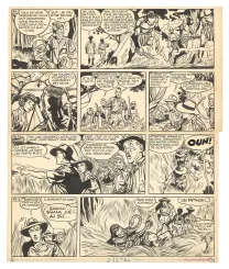 Black and white original page, Tiger Joe, La Piste de l'Ivoire (T.2), Victor Hubinon