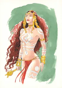 Colored illustration, Djinn, Ana Miralles