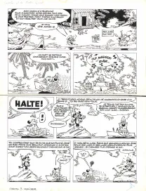 Planche noir et blanc, Cubitus,  Dupa