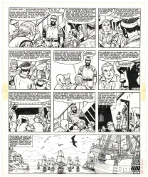 Planche noir et blanc, Barbe-Rouge, Barbe-Rouge à la rescousse (T.13), Victor Hubinon