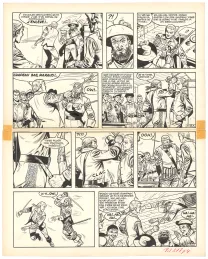 Black and white original page, Barbe-Rouge, Mort ou vif (T.10), Victor Hubinon