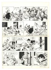 Planche noir et blanc, Bob Morane, Les Poupées de l'Ombre Jaune (T.11), William Vance