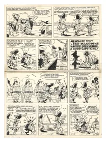 Planche noir et blanc, Le Vieux Nick et Barbe-noire, Les Mutinés de la Sémillante (T.5), Marcel Remacle