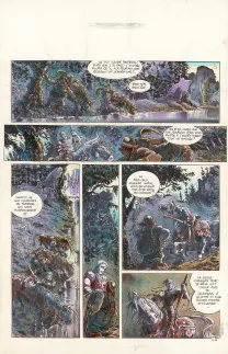 Colored original page, Gorn, La danse des damnés (T.3), Tiburce Oger