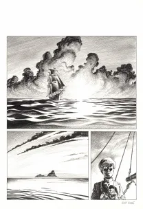 Planche noir et blanc, Hommes à la mer,  Riff Reb's