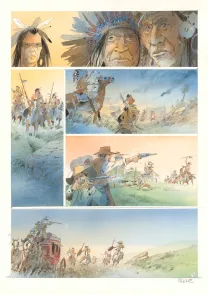 Colored original page, Cheyenne, Patrick Prugne