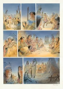 Colored original page, Cheyenne, Patrick Prugne