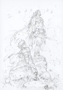 Illustration noir et blanc, Les Hautes Herbes,  Grun