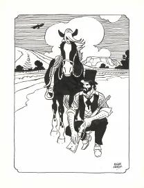 Illustration noir et blanc, Undertaker, Ralph Meyer