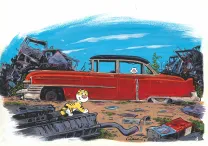 Colored illustration, Billy the Cat, Stephan Colman
