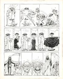 Black and white original page, Pervers Pépère, Marcel Gotlib