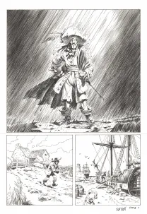 Planche noir et blanc, Kernok le pirate,  Riff Reb's