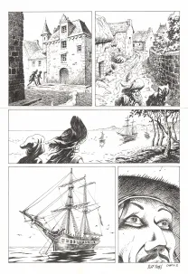 Planche noir et blanc, Kernok le pirate,  Riff Reb's