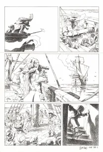 Planche noir et blanc, Kernok le pirate,  Riff Reb's
