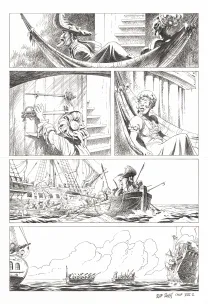 Planche noir et blanc, Kernok le pirate,  Riff Reb's