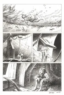 Black and white original page, Kernok le pirate,  Riff Reb's