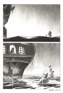 Planche noir et blanc, Kernok le pirate,  Riff Reb's