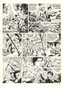 Planche noir et blanc, Hans, La Planète aux sortilèges (T.6),  Kas