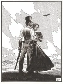 Black and white illustration, Undertaker, Ralph Meyer