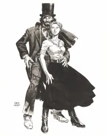 Black and white illustration, Undertaker, Ralph Meyer
