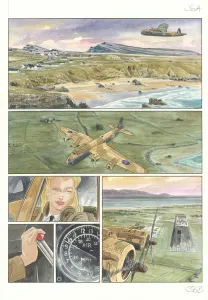 Colored original page, Ciel d'orages, London burning (T.1),  Warnauts et Raives