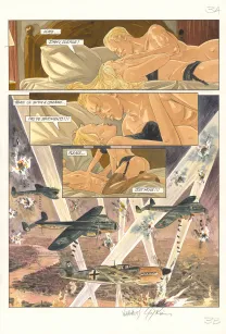 Colored original page, Ciel d'orages, London burning (T.1),  Warnauts et Raives