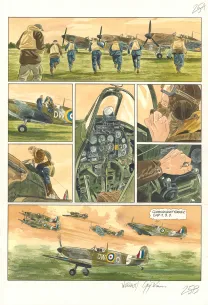 Colored original page, Ciel d'orages, London burning (T.1),  Warnauts et Raives