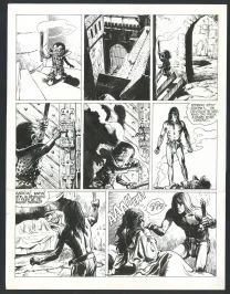 Planche noir et blanc, Thorgal, Les Trois vieillards du pays d'Aran (T.3), Grzegorz Rosinski