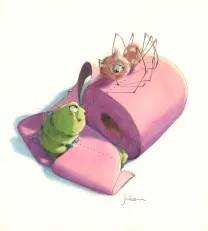 Illustration couleur, À la découverte des humains, Quentin Gréban