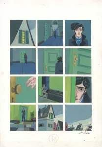 Colored original page, Frankenstein, David Sala