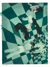 Illustration couleur, Le Joueur d'échecs, David Sala