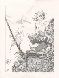 Black and white illustration, Djillali Defali