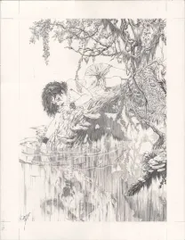 Black and white illustration, Djillali Defali