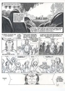 Black and white original page, Popotka le petit sioux, Susweca et les aigles (T.5), Fred Simon