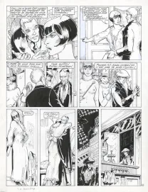 Black and white original page, Louis la Guigne, Moulin Rouge (T.2), Jean-Paul Dethorey