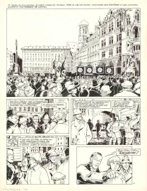Black and white original page, Louis la Guigne, Le jour des faucons (T.4), Jean-Paul Dethorey