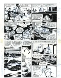 Planche noir et blanc, Spirou et Fantasio, Spirou à Tokyo (T.49), José Luis Munuera