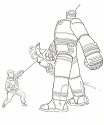 Black and white illustration, Geof Darrow