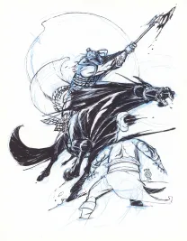 Black and white illustration, Eric Canete