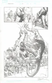 Planche noir et blanc, Avengers : the Initiative, Humberto Ramos