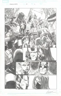 Planche noir et blanc, Avengers : the Initiative, Humberto Ramos