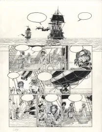 Black and white original page, Hauteville House, Expédition Vanikoro  (T.7), Thierry Gioux