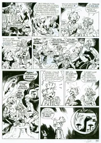 Planche noir et blanc, Spirou et Fantasio, Alerte aux Zorkons (T.51),  Yoann