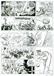 Planche noir et blanc, Spirou et Fantasio, Alerte aux Zorkons (T.51),  Yoann