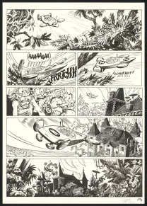 Planche noir et blanc, Spirou et Fantasio, Alerte aux Zorkons (T.51),  Yoann