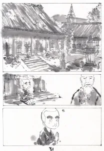 Planche noir et blanc, La Voie de la sagesse, Le printemps de poussière (T.1), An Ji