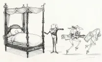 Illustration noir et blanc, L'Étrange Réveillon, Lionel Richerand