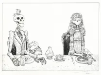 Illustration noir et blanc, L'Étrange Réveillon, Lionel Richerand