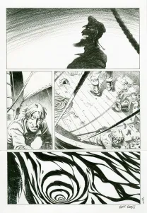Planche noir et blanc, Le Loup des mers,  Riff Reb's