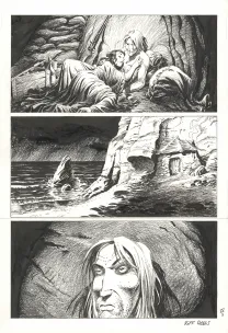 Planche noir et blanc, Le Loup des mers,  Riff Reb's